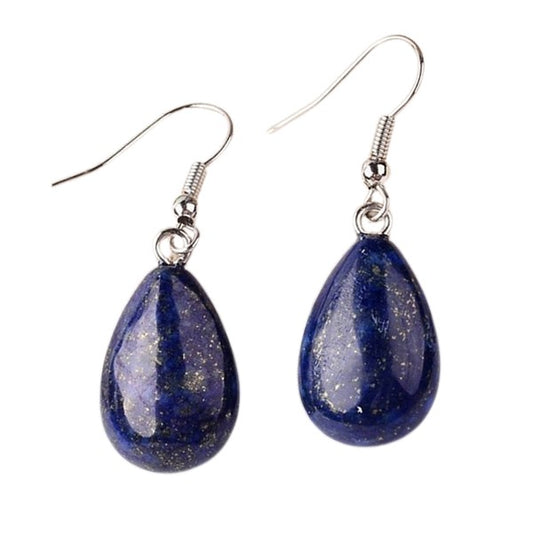 Boucles d'oreilles Goutte Lapis Lazuli Pierre Naturelle – Acier Inoxydable 316