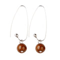Boucles d'oreilles Pendantes Acier Inoxydable & Œil de Tigre – Pierre Naturelle 50mm