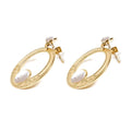 Boucles d'oreilles tombantes Carla – Acier inoxydable, Pierres naturelles & Nacre