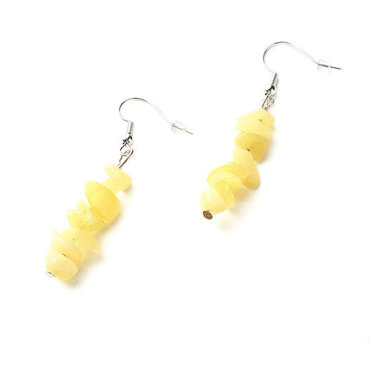 Boucles d'oreilles Perles de Jade Citron Pierre Naturelle – Acier Inoxydable 316