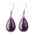 Boucles d'oreilles Goutte Améthyste Pierre Naturelle – Acier Inoxydable 316