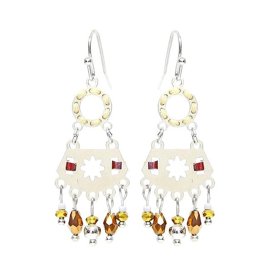 Boucles d'oreilles Acier 316L Pierre Naturelle – Étoile Gemme Gris