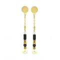 Boucles d'oreilles Acier Chirurgical & Agate Naturelle – 5×40mm