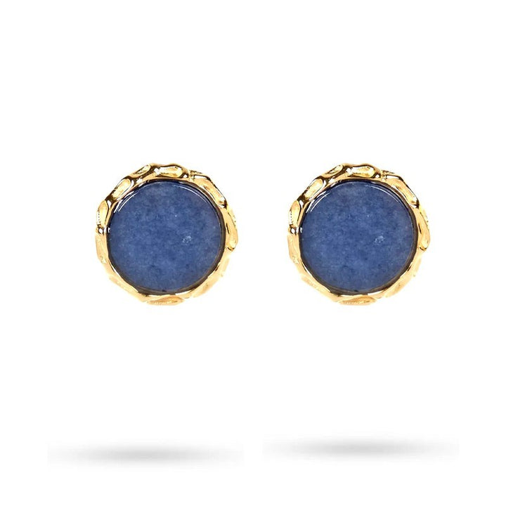 Boucles d'oreilles tombantes Monique – Acier inoxydable & Cordérite naturelle