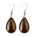 Boucles d'oreilles Goutte Œil de Tigre Pierre Naturelle – Acier Inoxydable 316