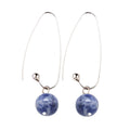 Boucles d'oreilles Pendantes Acier Inoxydable & Jaspe Bleu – Pierre Naturelle 50mm