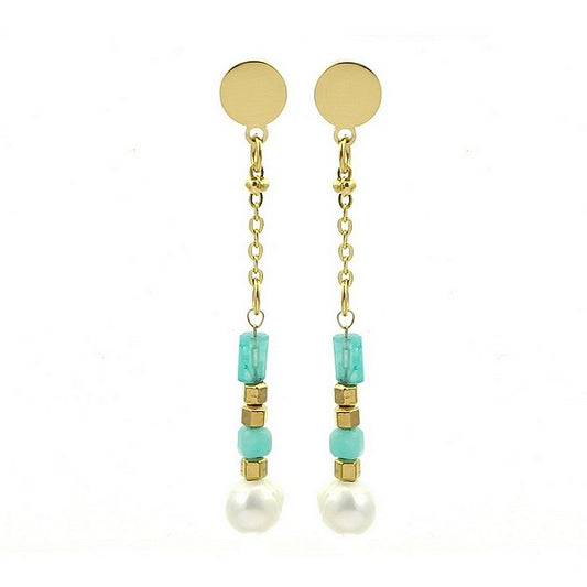 Boucles d'oreilles Amazonite Pierre Naturelle – Acier Chirurgical Inoxydable