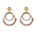 Boucles d'oreilles pendantes Laurie – Acier inoxydable & Tourmaline naturelle