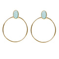 Boucles d'oreilles tombantes Rihanna – Acier inoxydable & Amazonite naturelle