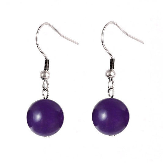 Boucles d'oreilles Agate Pierre Naturelle – Acier Inoxydable