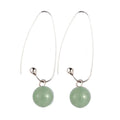 Boucles d'oreilles Pendantes Acier Inoxydable & Aventurine – Pierre Naturelle 50mm