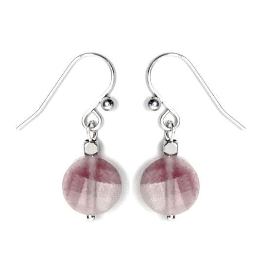 Boucles d'oreilles Acier Inoxydable & Gemme Mauve – Féminité Minérale