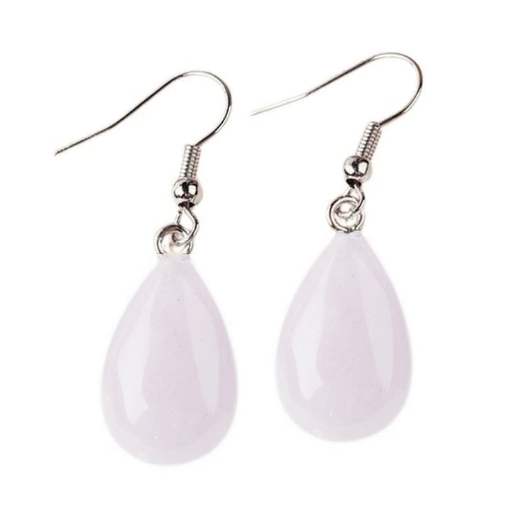 Boucles d'oreilles Goutte Acier Inoxydable & Quartz Rose – Pierre Naturelle