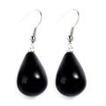 Boucles d'oreilles goutte – Acier inoxydable 316L & Onyx noir naturel