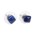 Boucles d'oreilles puce carré – Acier inoxydable 316L & Lapis Lazuli naturel