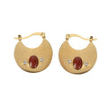 Boucles d'oreilles tombantes Barbara – Acier inoxydable & Agate rouge naturelle