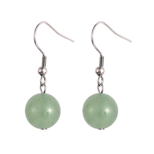 Boucles d'oreilles Aventurine Pierre Naturelle – Acier Inoxydable