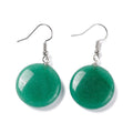 Boucles d'oreilles Pendantes Acier Inoxydable & Aventurine – Pierre Naturelle Ronde