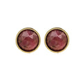 Boucles d'oreilles Puces Agate Rouge Pierre Naturelle – Acier 316