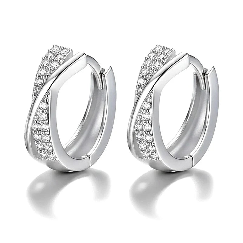 Créoles Femme Argent 925 – Zirconiums Sertis Étincelants