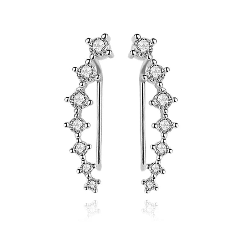 ✨ Boucles d'Oreilles Romane Argent 925 Poinçon Certifié | Lignée de Zirconiums Étincelants