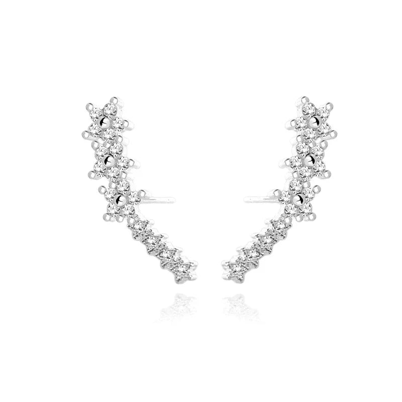 ✨ Boucles d'Oreilles Lignée Étoiles Mélinda Argent 925 Poinçon Certifié | Zirconiums | Design Céleste