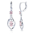 Boucles d'Oreilles Gabriela – Zirconiums Rose & Argent 925