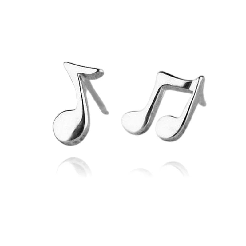 Boucles d'Oreilles Note de Musique – Argent 925 & Zirconiums | Bijou Mélomane Chic