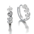 Créoles Lignée de Cœur Argent 925 – Zirconiums Sertis