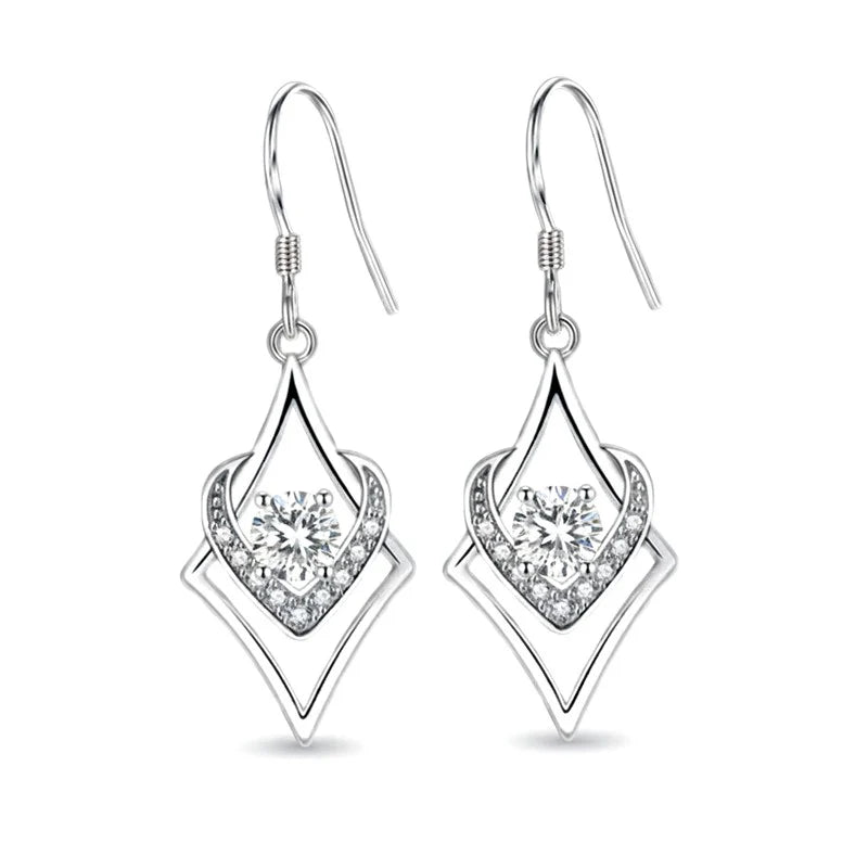 Boucles d'Oreilles Tombantes Bérénice – Argent 925 & Zirconiums | Élégance Intemporelle