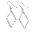 Boucles d'oreilles Femme Argent 925 – Losange Zirconiums Sertis
