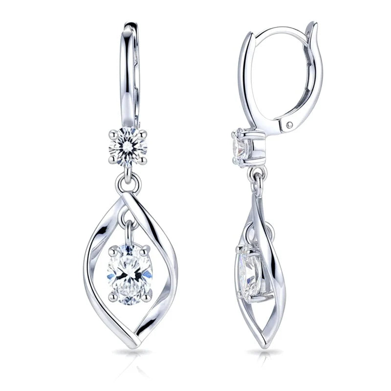 Boucles d'oreilles Bérénice – Argent 925 & Zirconiums Blanc Cristallin