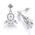 Boucles d'Oreilles Éventail Argent 925 & Zirconium – Éclat Diamant, Légèreté Absolue