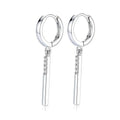 Boucles d'oreilles Constance – Créoles Tombantes Argent 925 & Zirconiums
