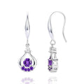Boucles d'oreilles Sharifa – Argent 925 & Zirconium Mauve