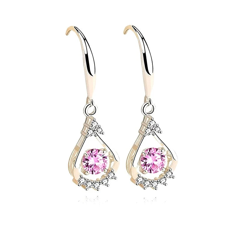Boucles d'oreilles Edith – Argent 925 & Oxyde de Zirconium Rose