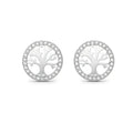 Boucles d'oreilles Nora – Arbre de Vie Argent 925 & Zirconium Serti