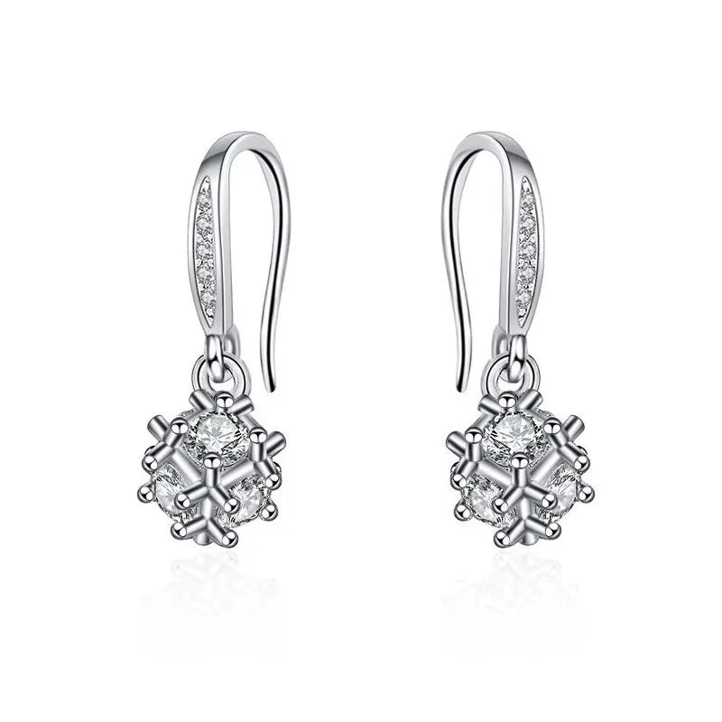 Boucles d'Oreilles Cube Zirconiums Sertis – Argent 925 Massif
