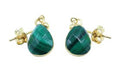Boucles d'oreilles Argent 925 'Ondée Dorée' - Malachite - Plaquées Or