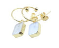 Boucles d'oreilles Argent 925 'Arche Doré' - Pierre de Lune - Plaquées Or