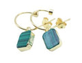 Boucles d'oreilles Argent 925 'Arche Doré' - Malachite - Plaquées Or