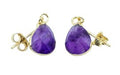 Boucles d'oreilles Argent 925 'Ondée Dorée' - Améthyste - Plaquées Or