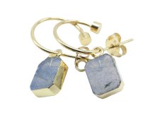 Boucles d'oreilles Argent 925 'Arche Doré' - Labradorite - Plaquées Or