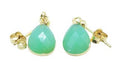 Boucles d'oreilles Argent 925 'Ondée Dorée' - Jade Vert - Plaquées Or