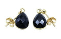 Boucles d'oreilles Argent 925 'Ondée Dorée' - Onyx - Plaquées Or
