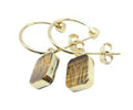 Boucles d'oreilles Argent 925 'Arche Doré' - Œil de Tigre - Plaquées Or