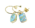 Boucles d'oreilles Argent 925 'Arche Doré' - Turquoise - Plaquées Or