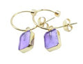 Boucles d'oreilles Argent 925 'Arche Doré' - Améthyste - Plaquées Or