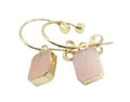 Boucles d'oreilles Argent 925 'Arche Doré' - Pierre de Soleil - Plaquées Or