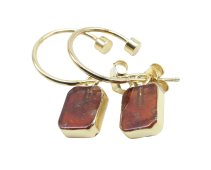 Boucles d'oreilles Argent 925 'Arche Doré' - Grenat - Plaquées Or